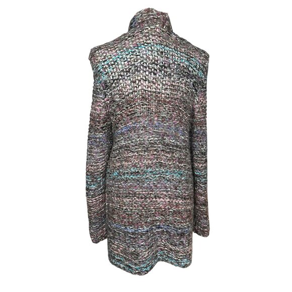 Anthropologie Moth Chunky Knit Open Cardigan Sweater Large Multicolor Cozy Boho - Picture 4 of 11